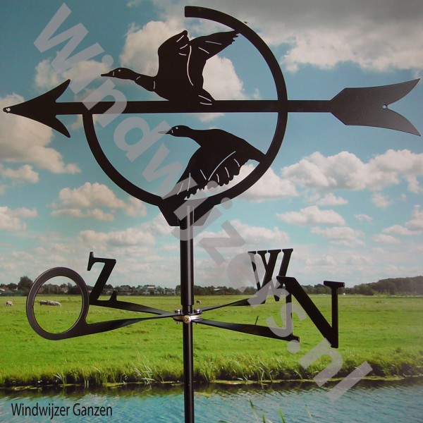 Windwijzer Ganzen incl. windroos, staaf en montagesteun