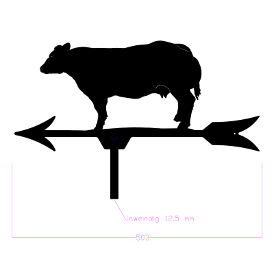 Windwijzer maatwerk XL Zwarte Koe